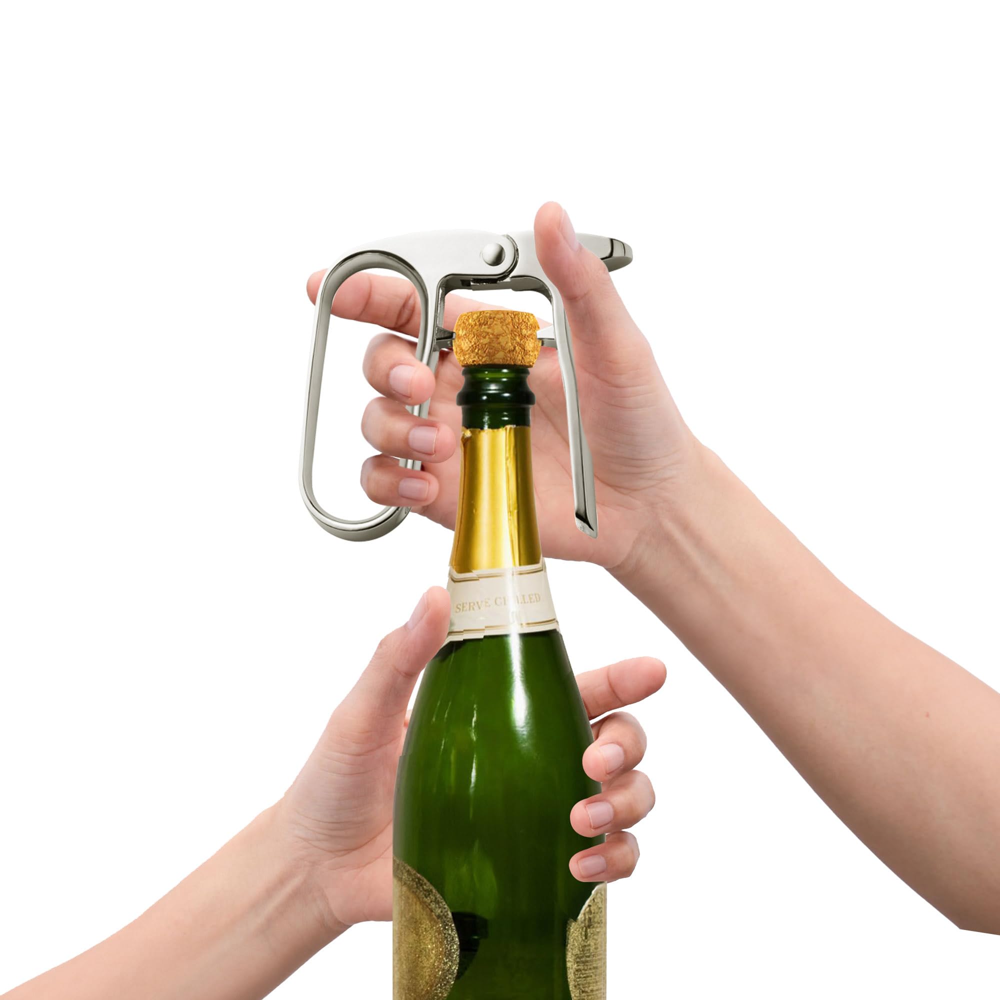 HIC Kitchen Bar Champagne Opener, Spring-Action Design, For Natural and Synthetic Champagne Corks - Image 5