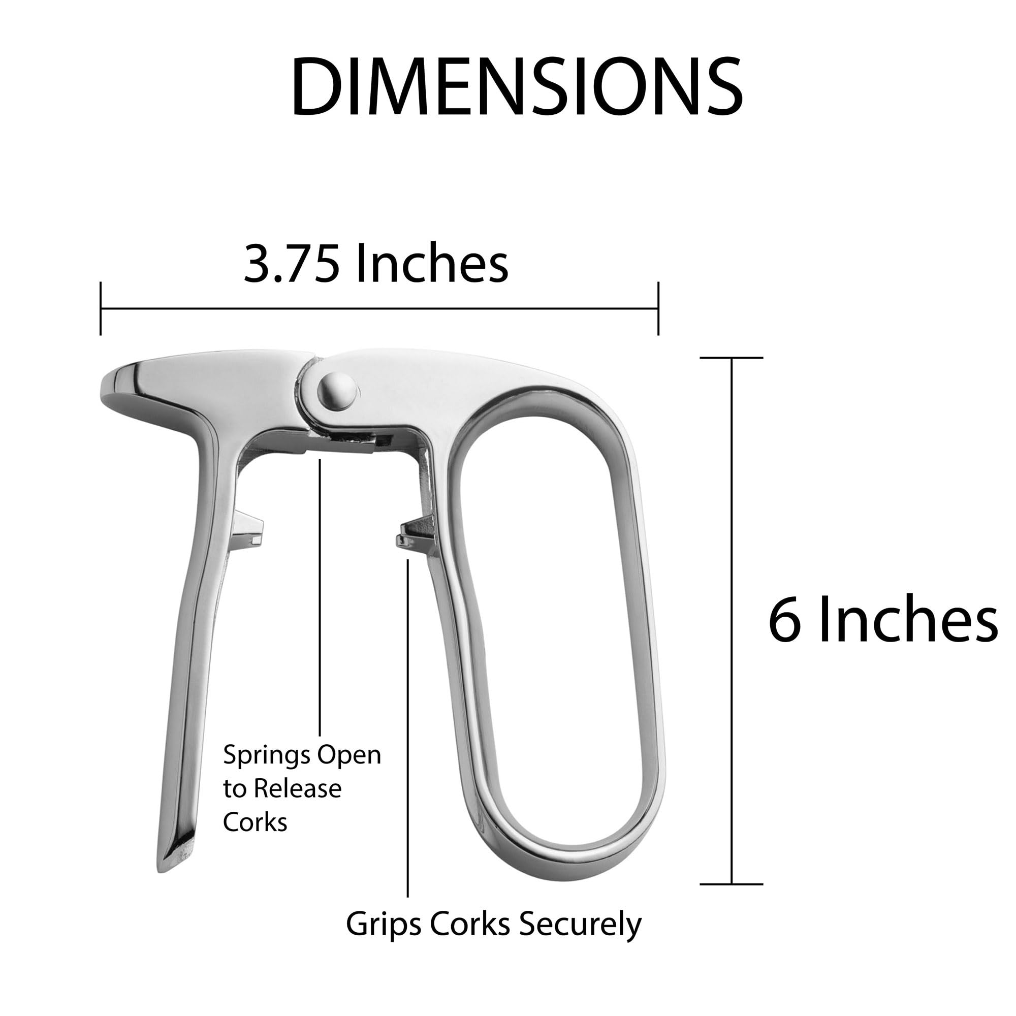 HIC Kitchen Bar Champagne Opener, Spring-Action Design, For Natural and Synthetic Champagne Corks - Image 6