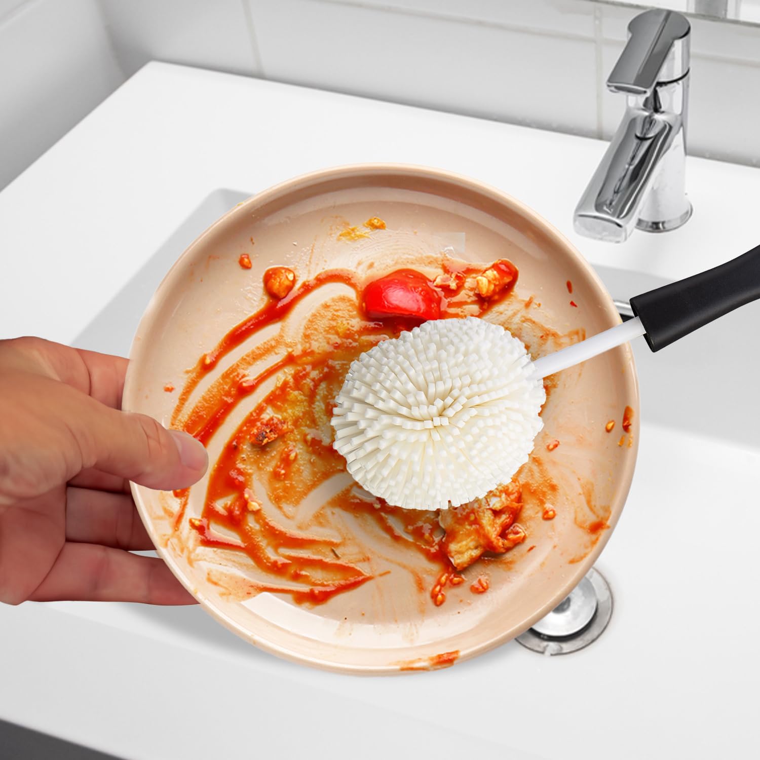 HIC Kitchen Bar Soft Foam Glass Washing Brush, Non-Scratch Foam Tips - Image 3