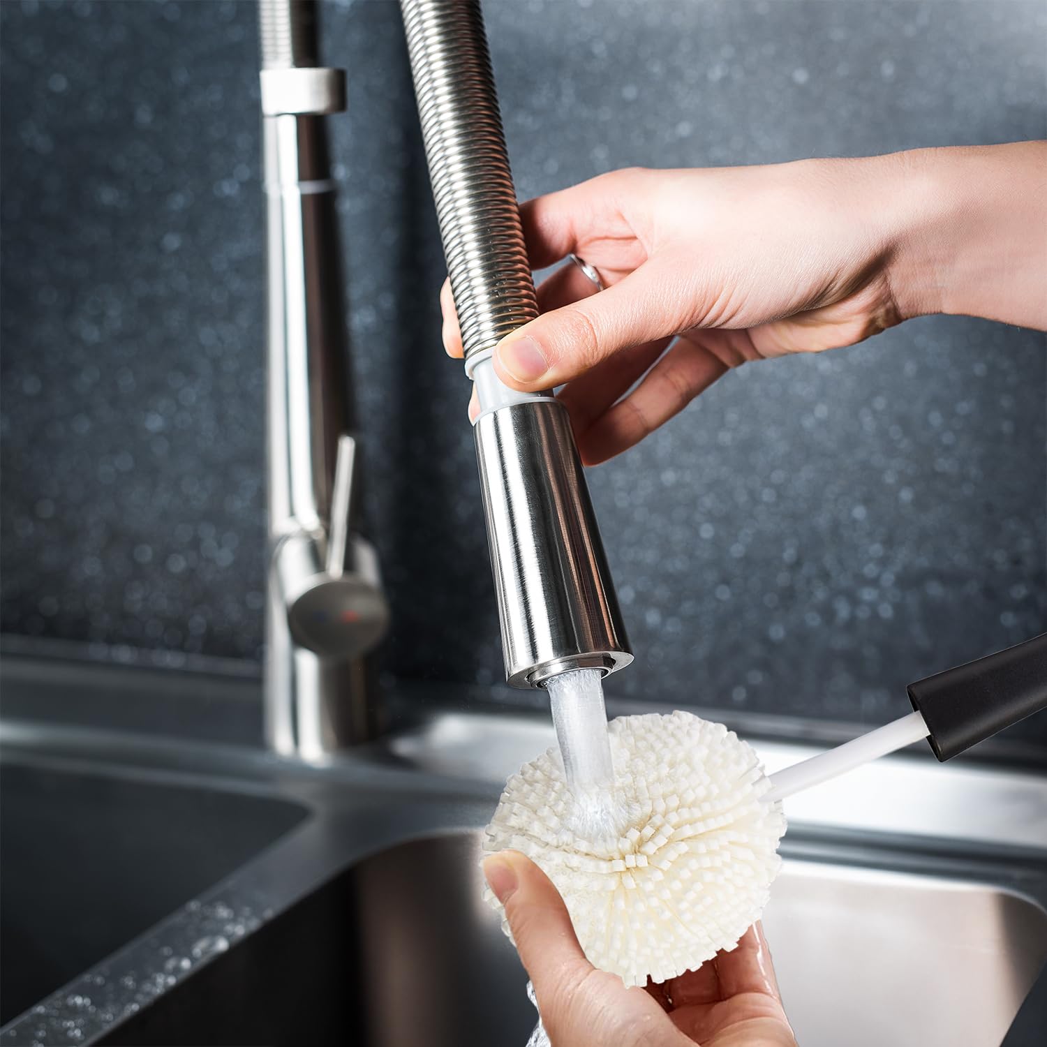 HIC Kitchen Bar Soft Foam Glass Washing Brush, Non-Scratch Foam Tips - Image 5
