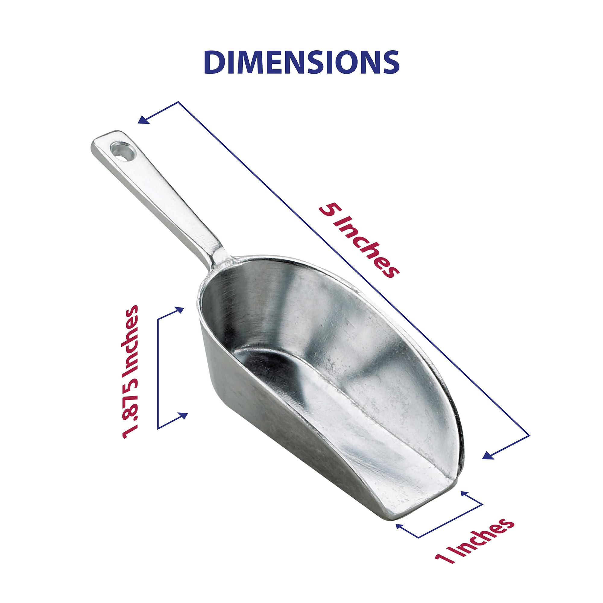 HIC Kitchen Flat Bottom Food Scoops, 5-Inch, 7.5-Inch, 8.75-Inch, Commercial-Grade Anodized Cast Aluminum, Set of 3 - Image 6
