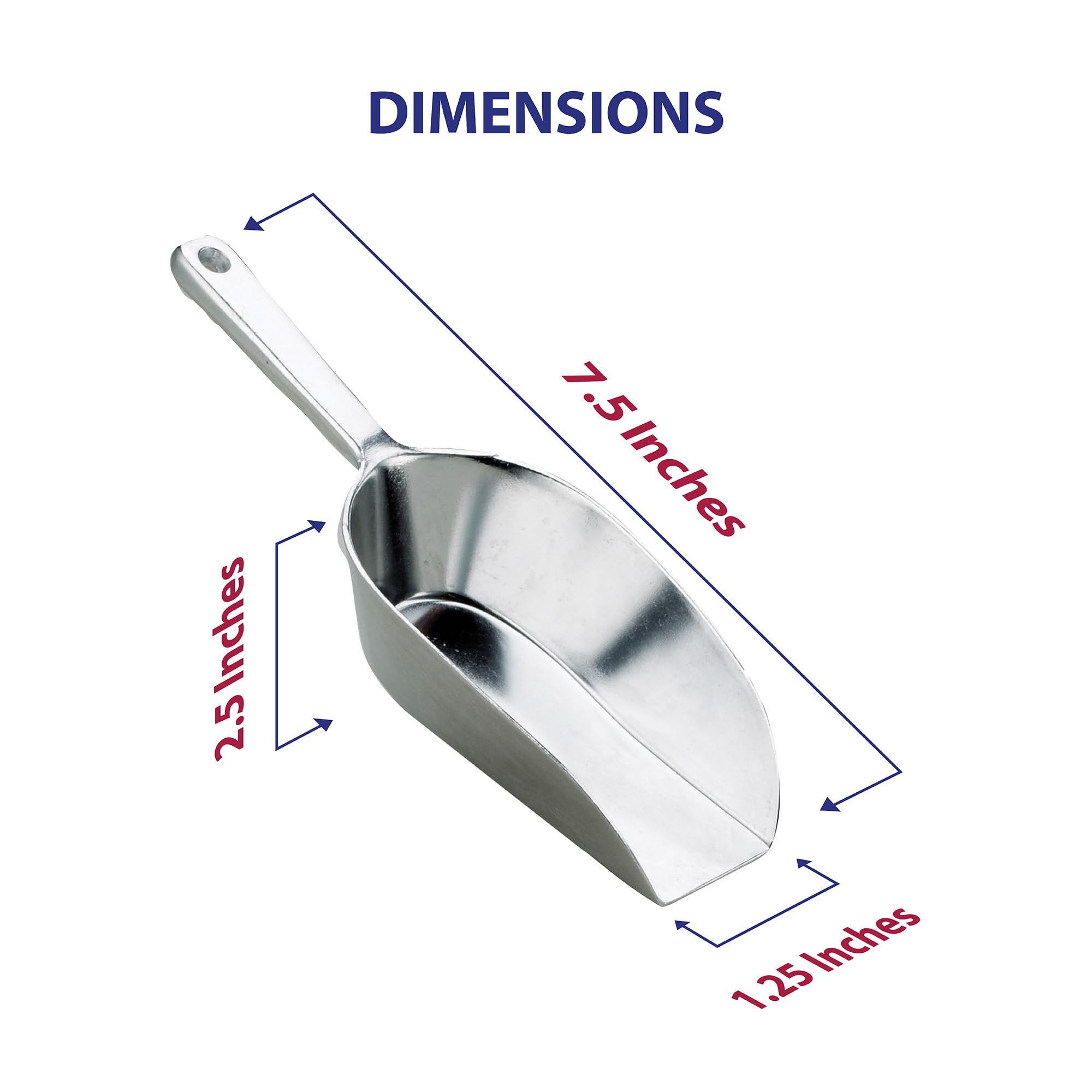 HIC Kitchen Flat Bottom Food Scoops, 5-Inch, 7.5-Inch, 8.75-Inch, Commercial-Grade Anodized Cast Aluminum, Set of 3 - Image 7