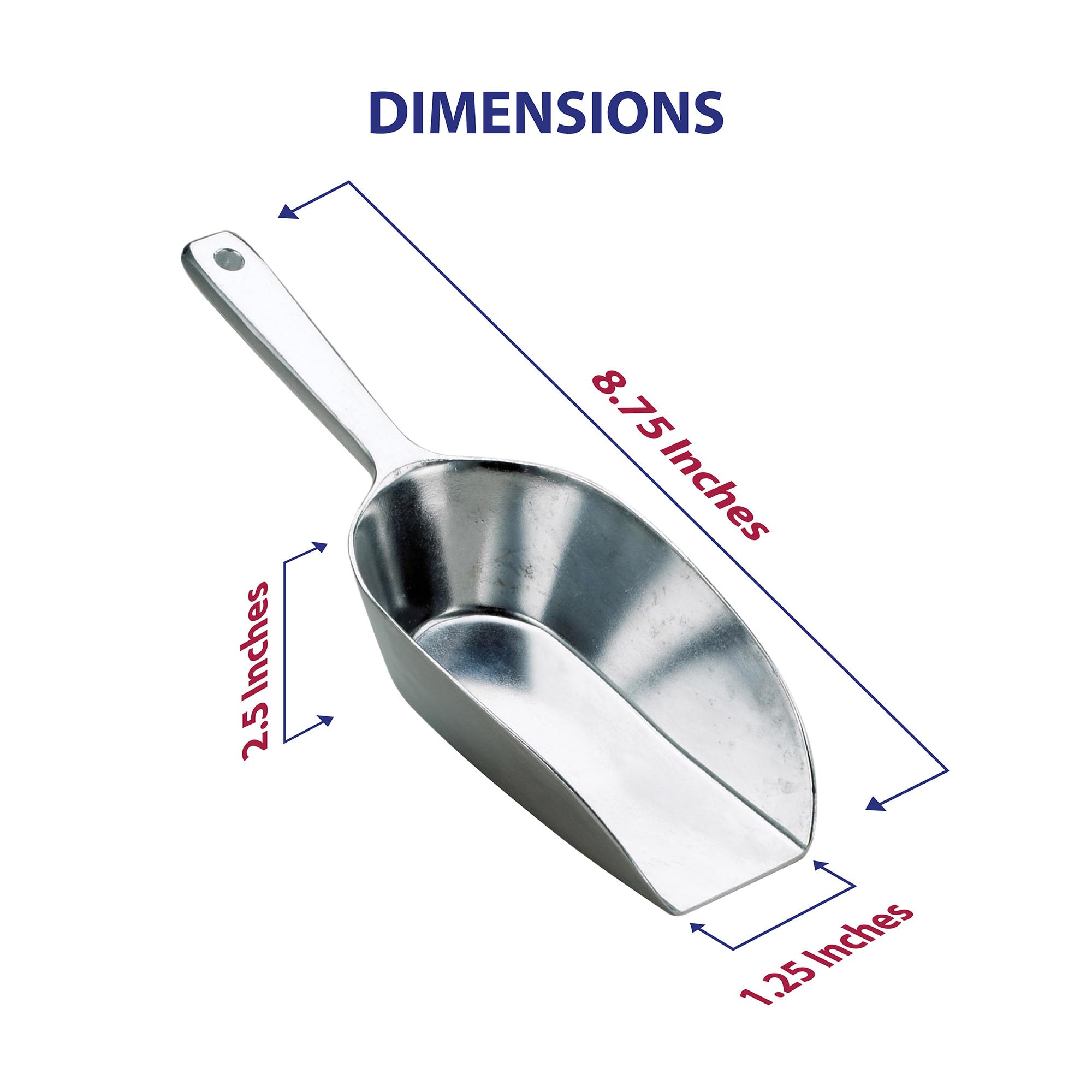 HIC Kitchen Flat Bottom Food Scoops, 5-Inch, 7.5-Inch, 8.75-Inch, Commercial-Grade Anodized Cast Aluminum, Set of 3 - Image 8