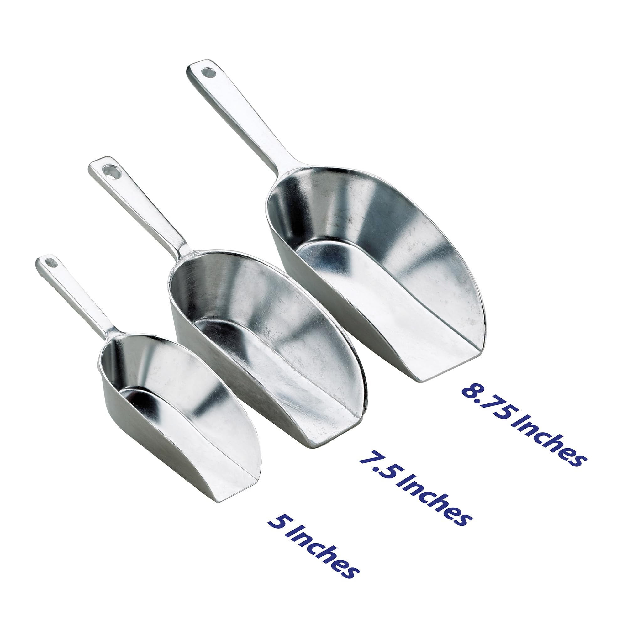 HIC Kitchen Flat Bottom Food Scoops, 5-Inch, 7.5-Inch, 8.75-Inch, Commercial-Grade Anodized Cast Aluminum, Set of 3 - Image 9