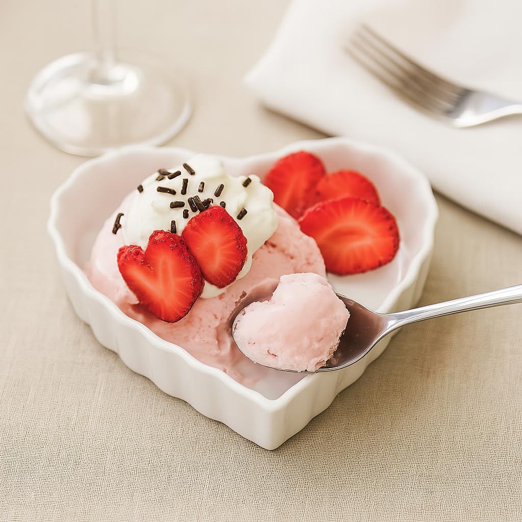 HIC Kitchen Heart Creme Brulee Set, Fine Porcelain, 5 x 1-inch, Set of 6 - Image 4