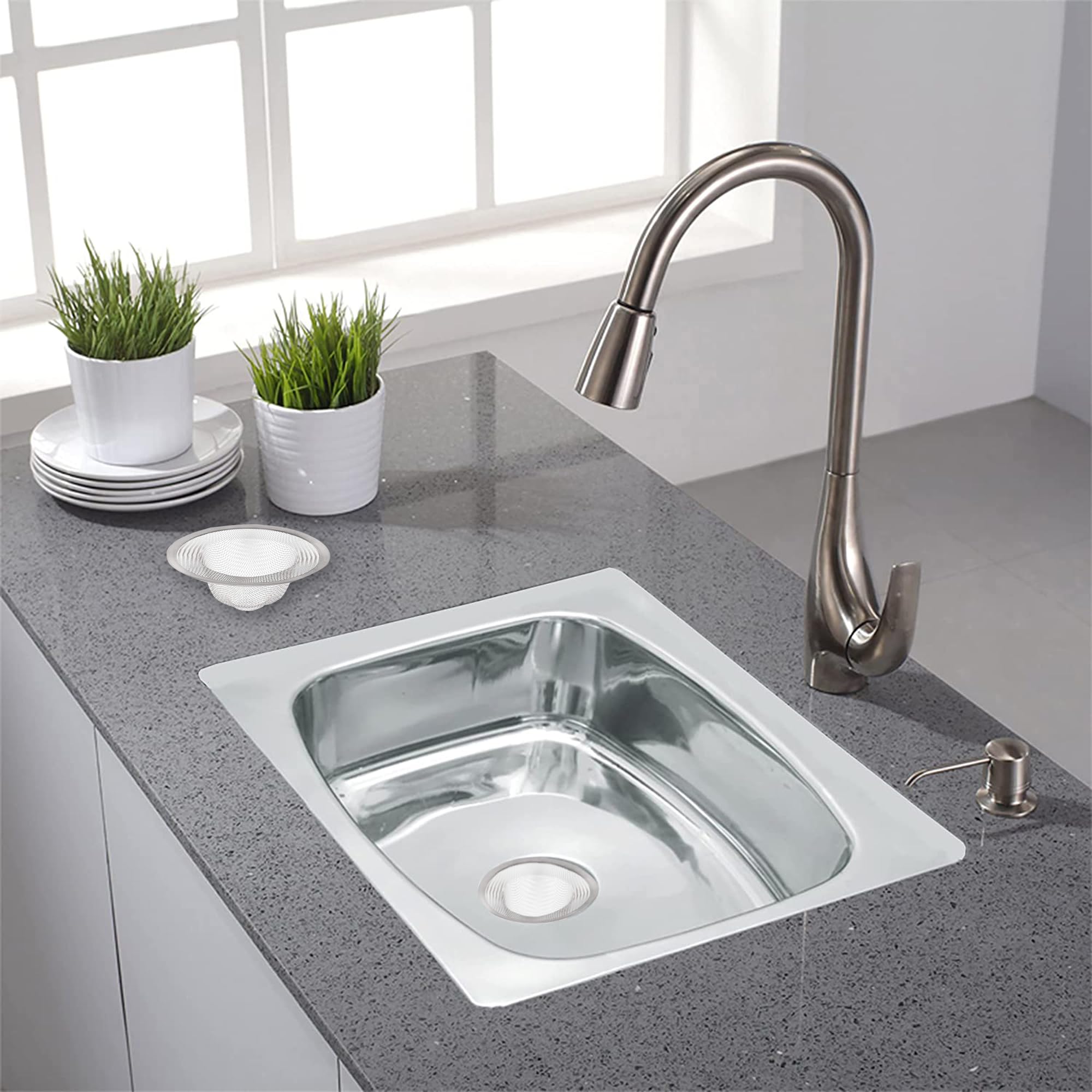 HIC Kitchen Mesh Sink Strainer, 18/8 Stainless Steel, 4.5-Inches - Image 5