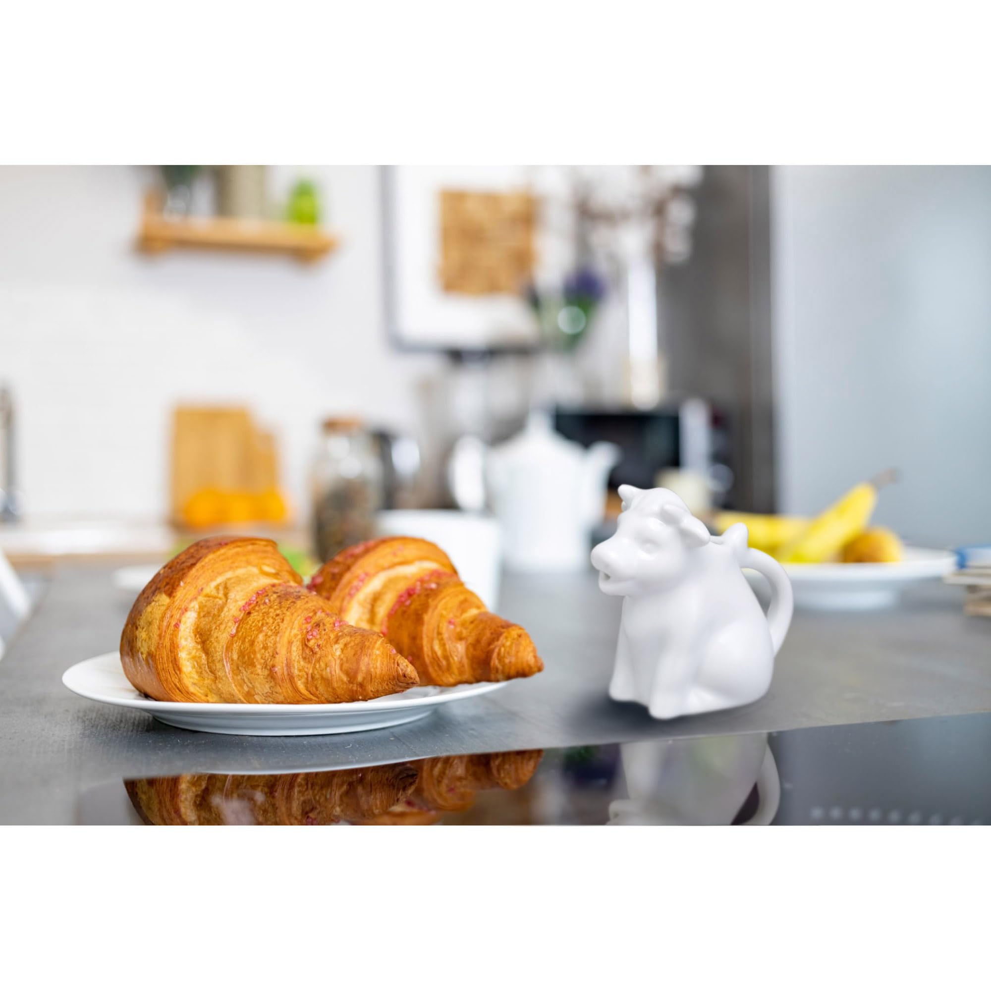 HIC Kitchen Mini Cow Creamer With Handle, Fine Porcelain, 2-Ounce, For Serving Milk, Cream, Syrup, Dressings, And Sauces - Image 4