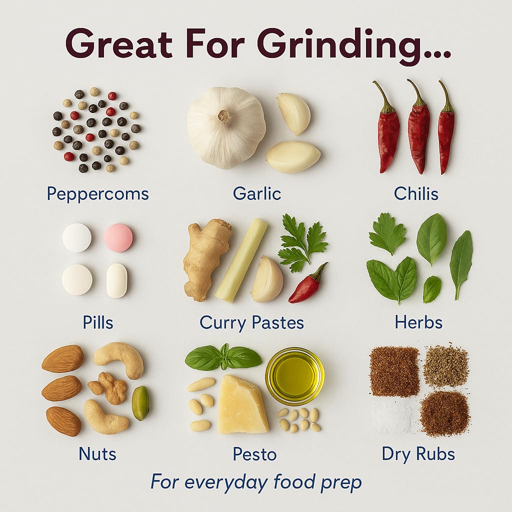 HIC Kitchen Small Mortar and Pestle Set, Fine Porcelain, 2.75-Inch, Spice Herb Grinder, Pill Crusher, Nut Butter Maker - Image 4