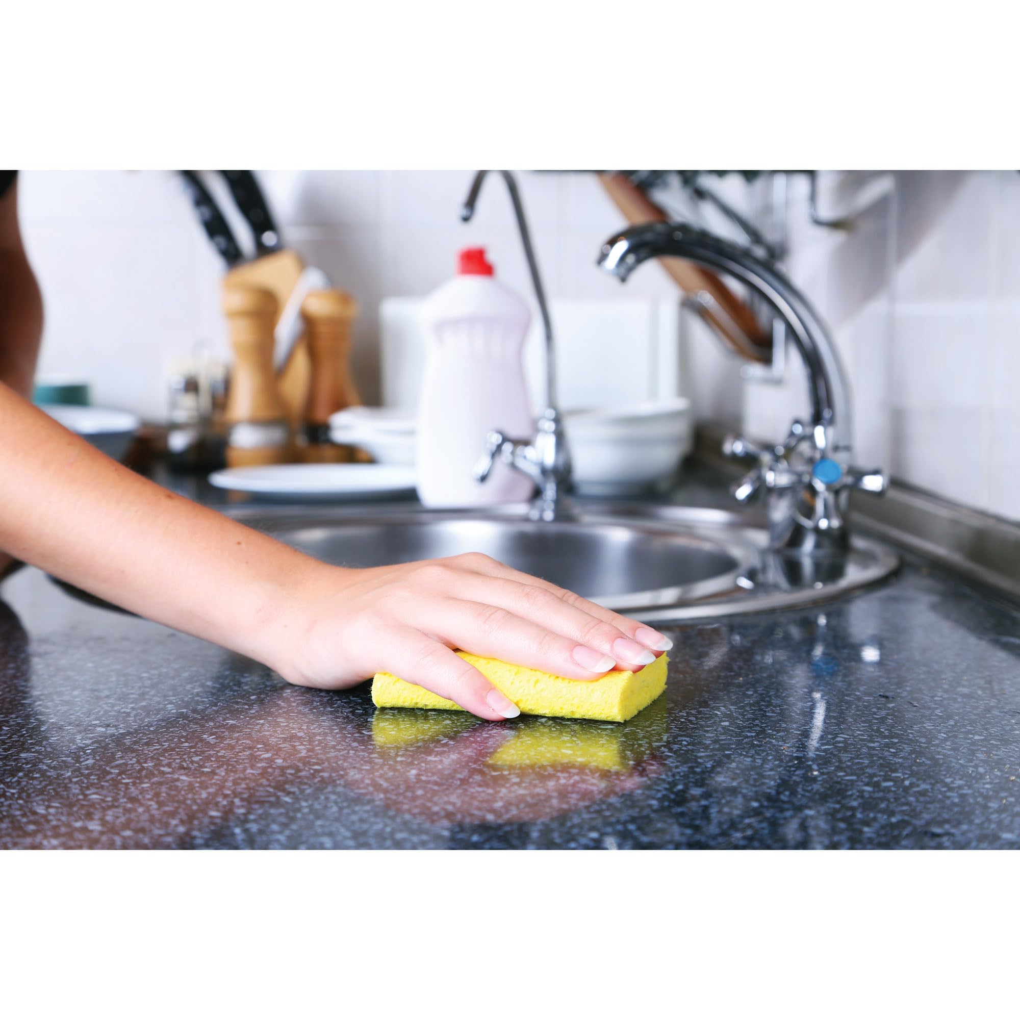 HIC Kitchen Pop-Up Sponges, Rectangular, Natural Vegetable Cellulose, Set of 4 - Image 3