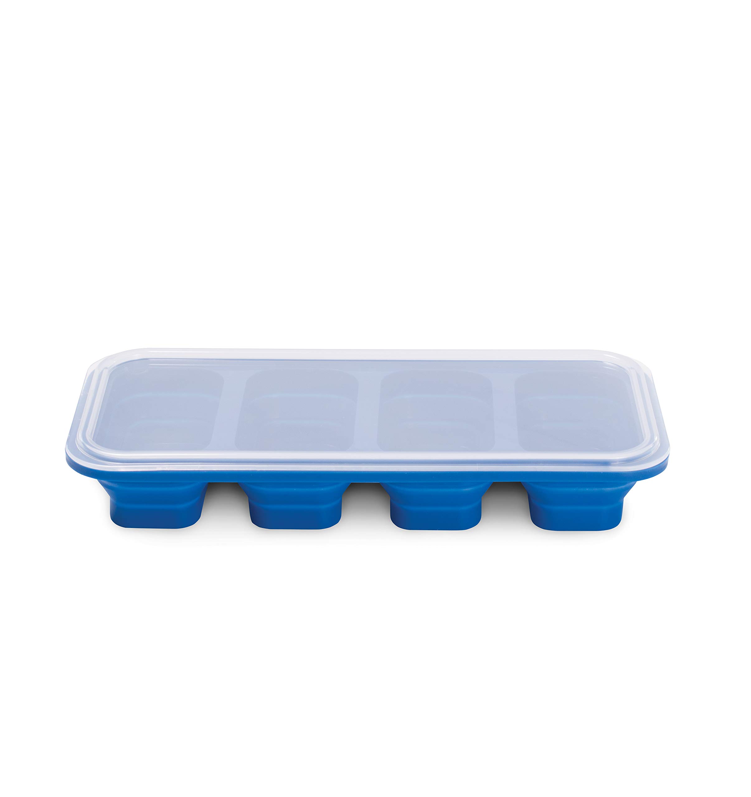 HIC Kitchen Prep-N-Freeze Portion Tray with Lid, Collapsible European-Grade Silicone, 4-Sections Hold 6-Ounces Each - Image 10