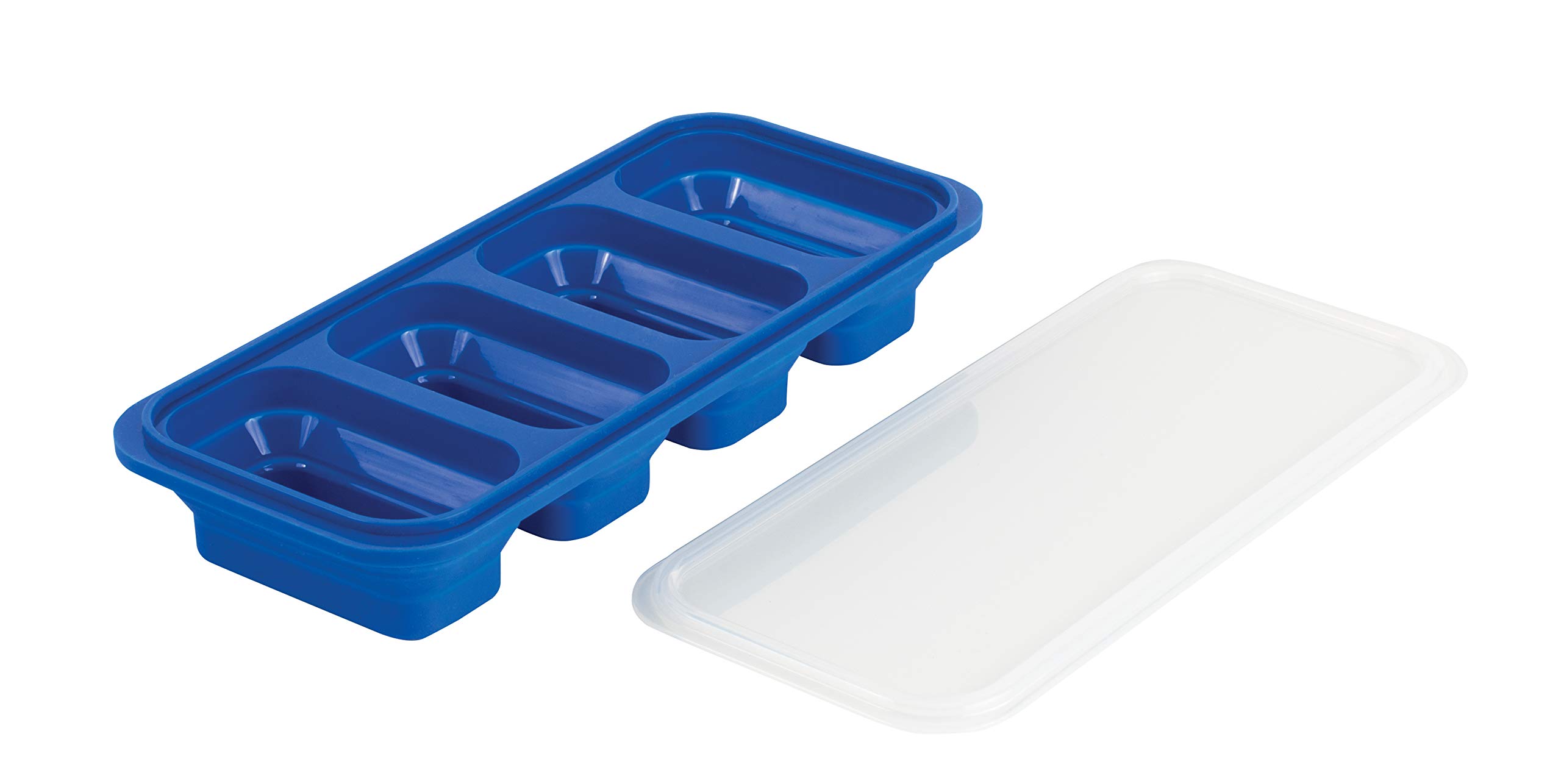 HIC Kitchen Prep-N-Freeze Portion Tray with Lid, Collapsible European-Grade Silicone, 4-Sections Hold 6-Ounces Each - Image 12