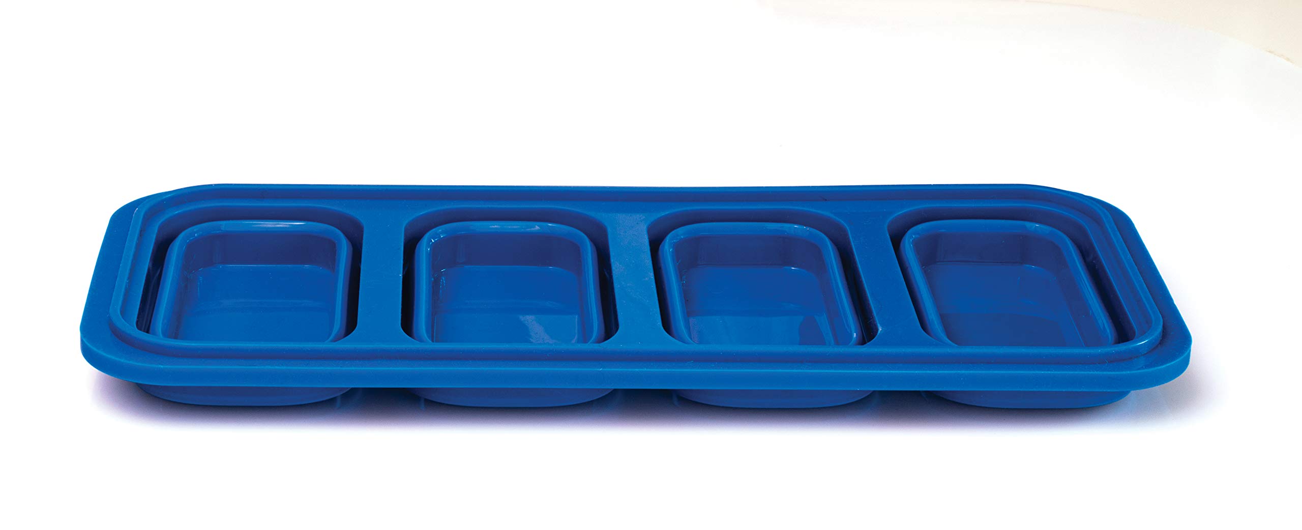 HIC Kitchen Prep-N-Freeze Portion Tray with Lid, Collapsible European-Grade Silicone, 4-Sections Hold 6-Ounces Each - Image 13