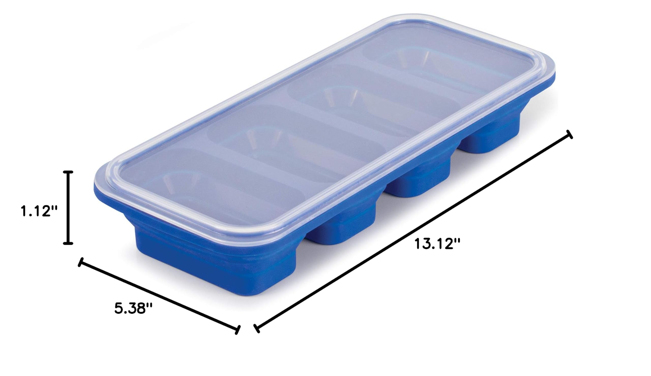 HIC Kitchen Prep-N-Freeze Portion Tray with Lid, Collapsible European-Grade Silicone, 4-Sections Hold 6-Ounces Each - Image 17