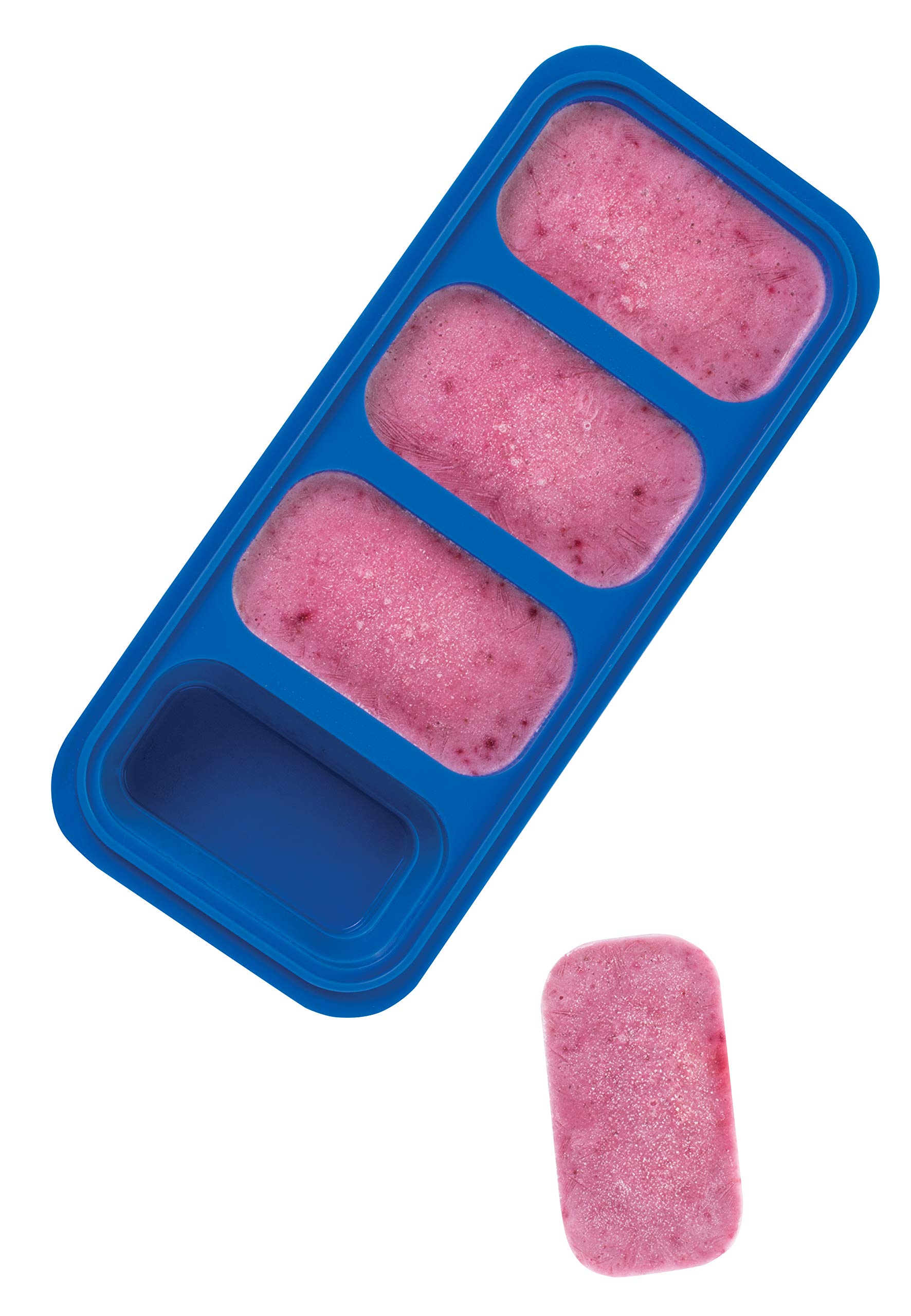 HIC Kitchen Prep-N-Freeze Portion Tray with Lid, Collapsible European-Grade Silicone, 4-Sections Hold 6-Ounces Each - Image 4