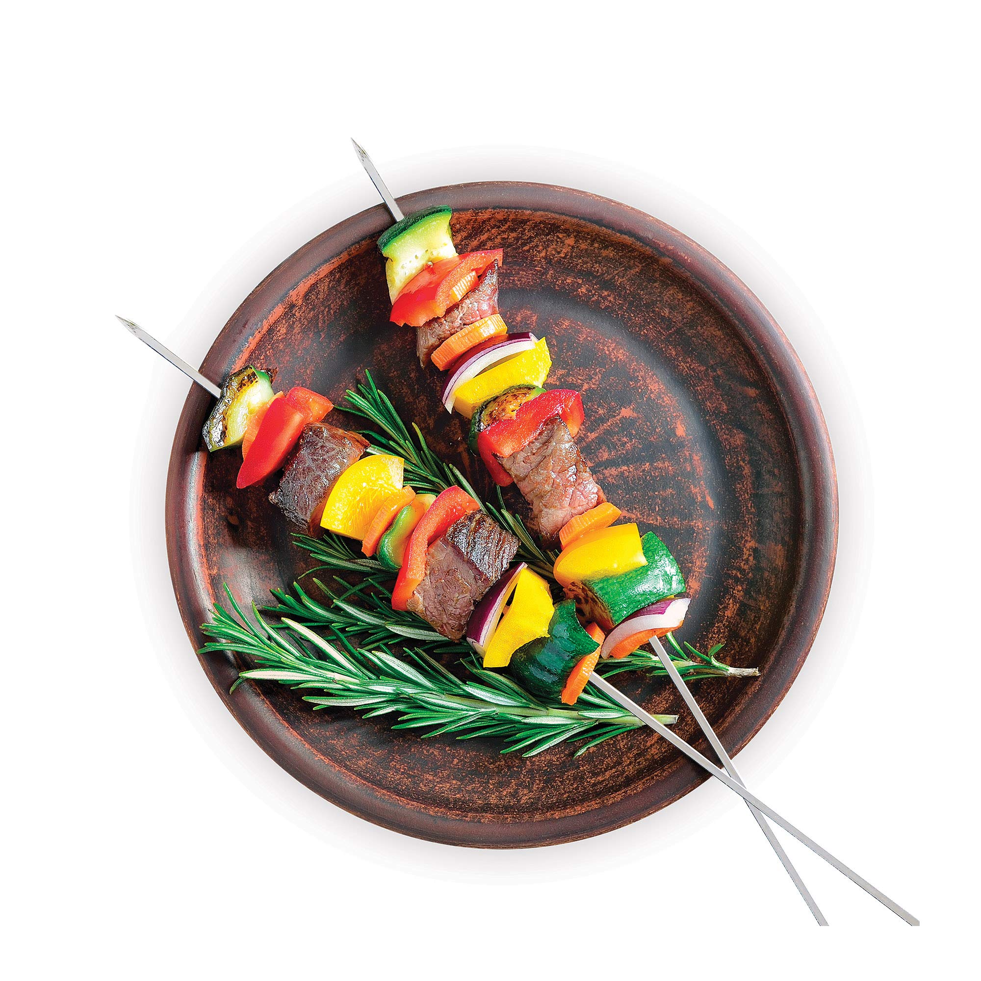 HIC Kitchen Reusable Barbecue and Grilling Shish Kabob Skewers with Ring-Handle Top, 15-Inches, Set of 8 - Image 3