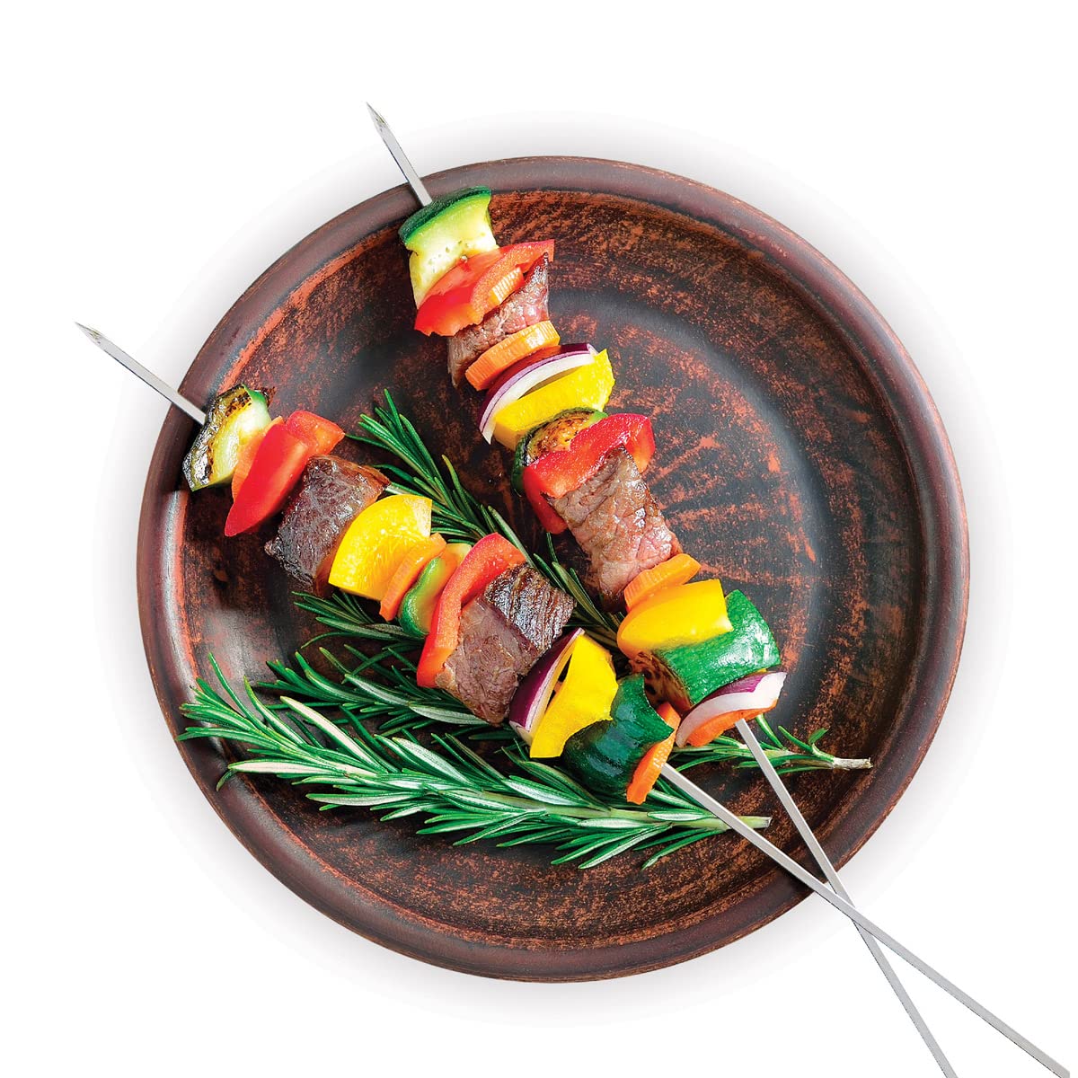 HIC Kitchen Reusable Barbecue and Grilling Shish Kabob Skewers with Ring-Handle Top, 12-Inches, Set of 8 - Image 4