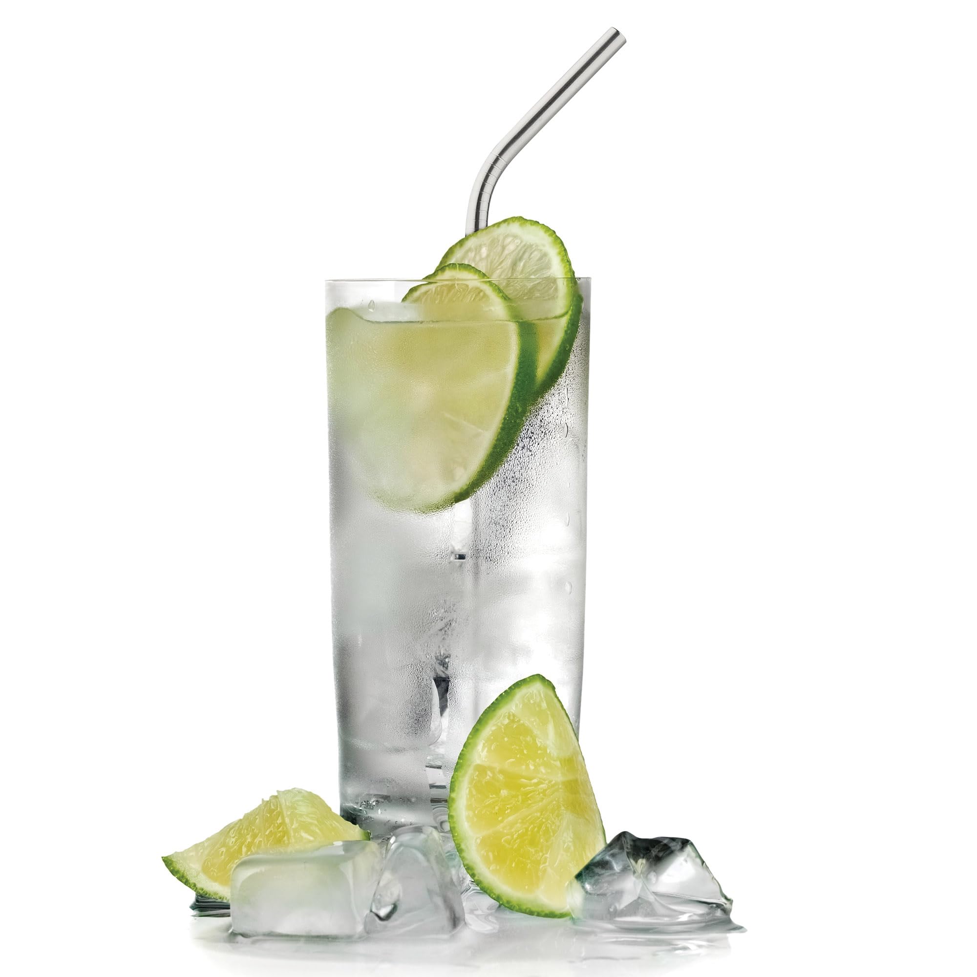 HIC Kitchen Reusable Drinking Straws, 18/8 Stainless Steel, Set of 4 Straws and 1 Cleaning Brush - Image 4