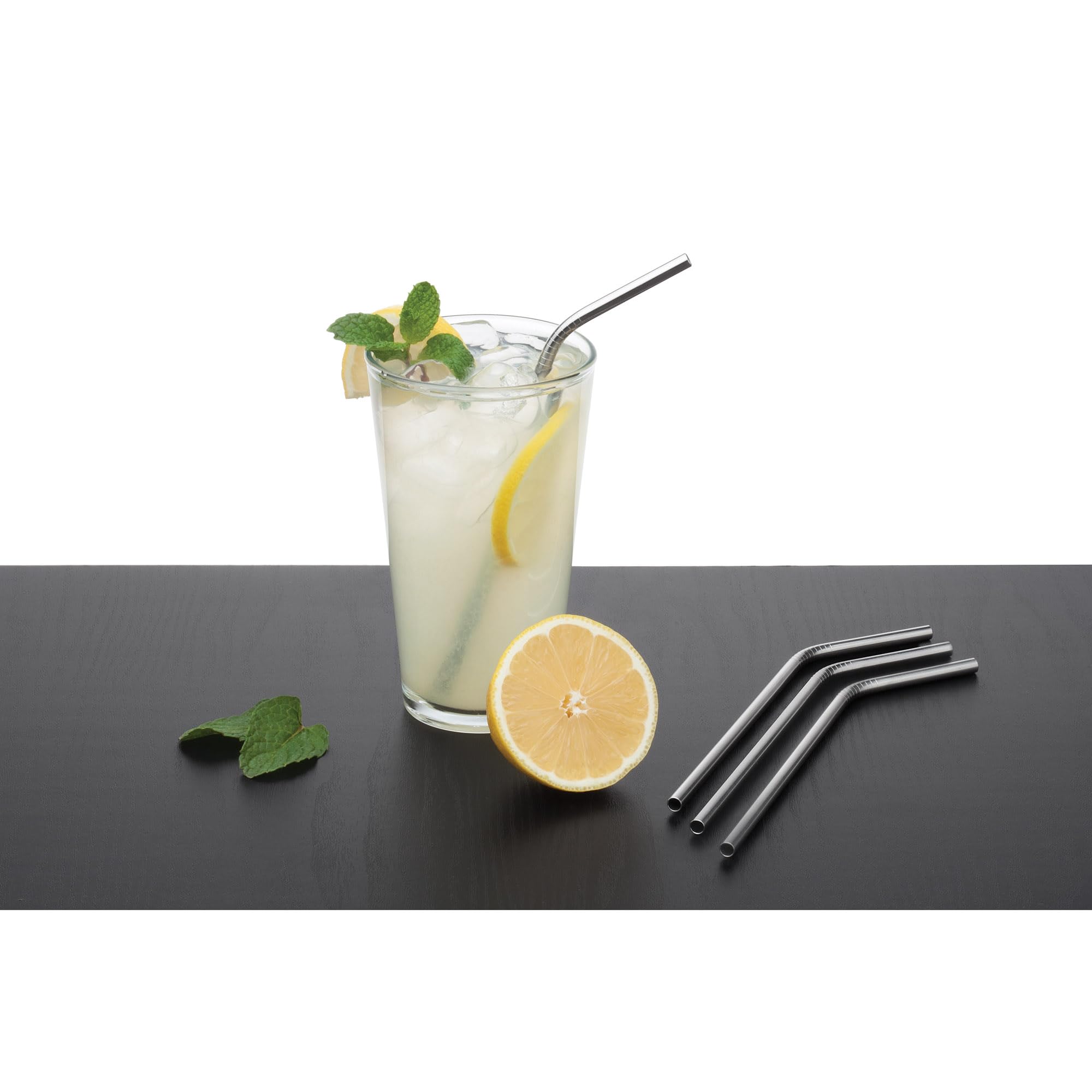 HIC Kitchen Reusable Drinking Straws, 18/8 Stainless Steel, Set of 4 Straws and 1 Cleaning Brush - Image 6