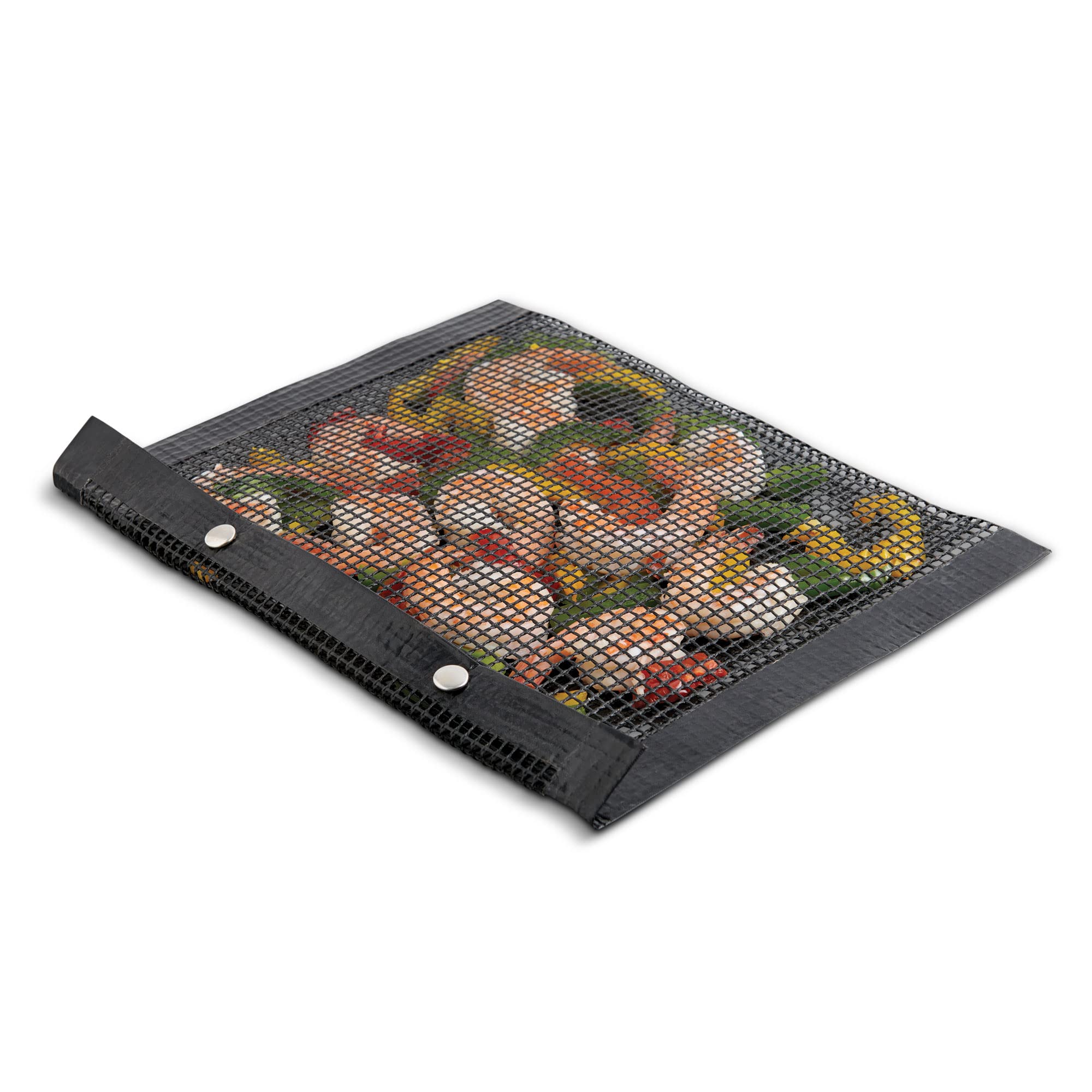 HIC Kitchen Roasting Reusable Non-Stick BBQ Grilling Mesh Bag, Double-Snap Closure, 12 x 9.5-Inch, PFOA-Free Fiberglass, Heat Safe to 500°F, Ideal for Vegetables, Meat, Seafood, Dishwasher Safe - Image 4