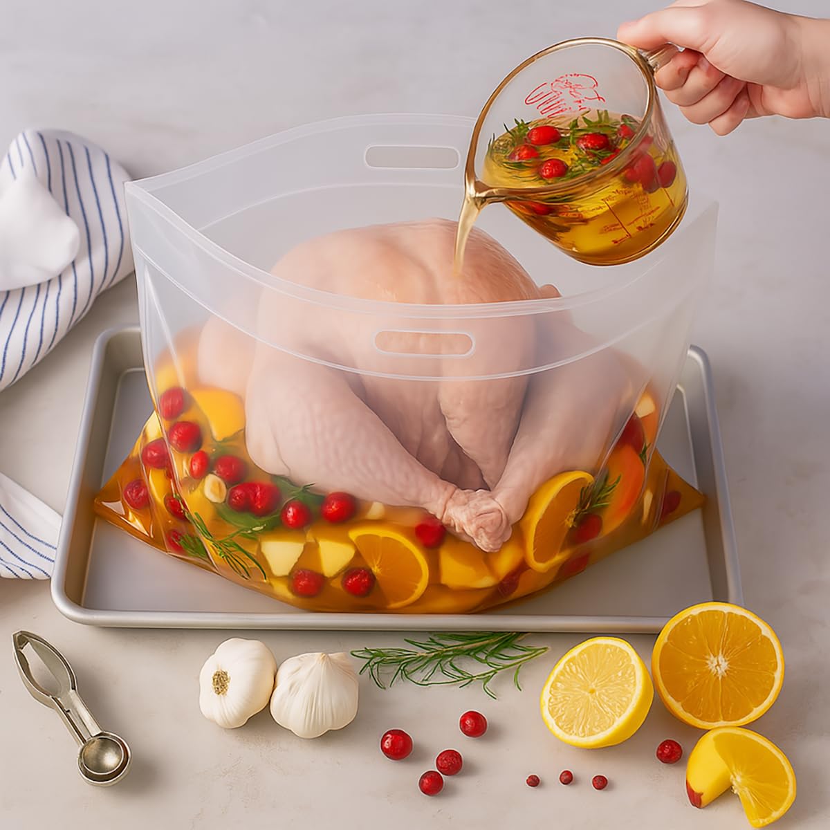 HIC Kitchen Roasting Turkey Brining Bag, Holds 20-Pound Turkey With Brine, Seasonings, And Aromatics For Juicy Tender Flavor, Set of 2 - Image 3