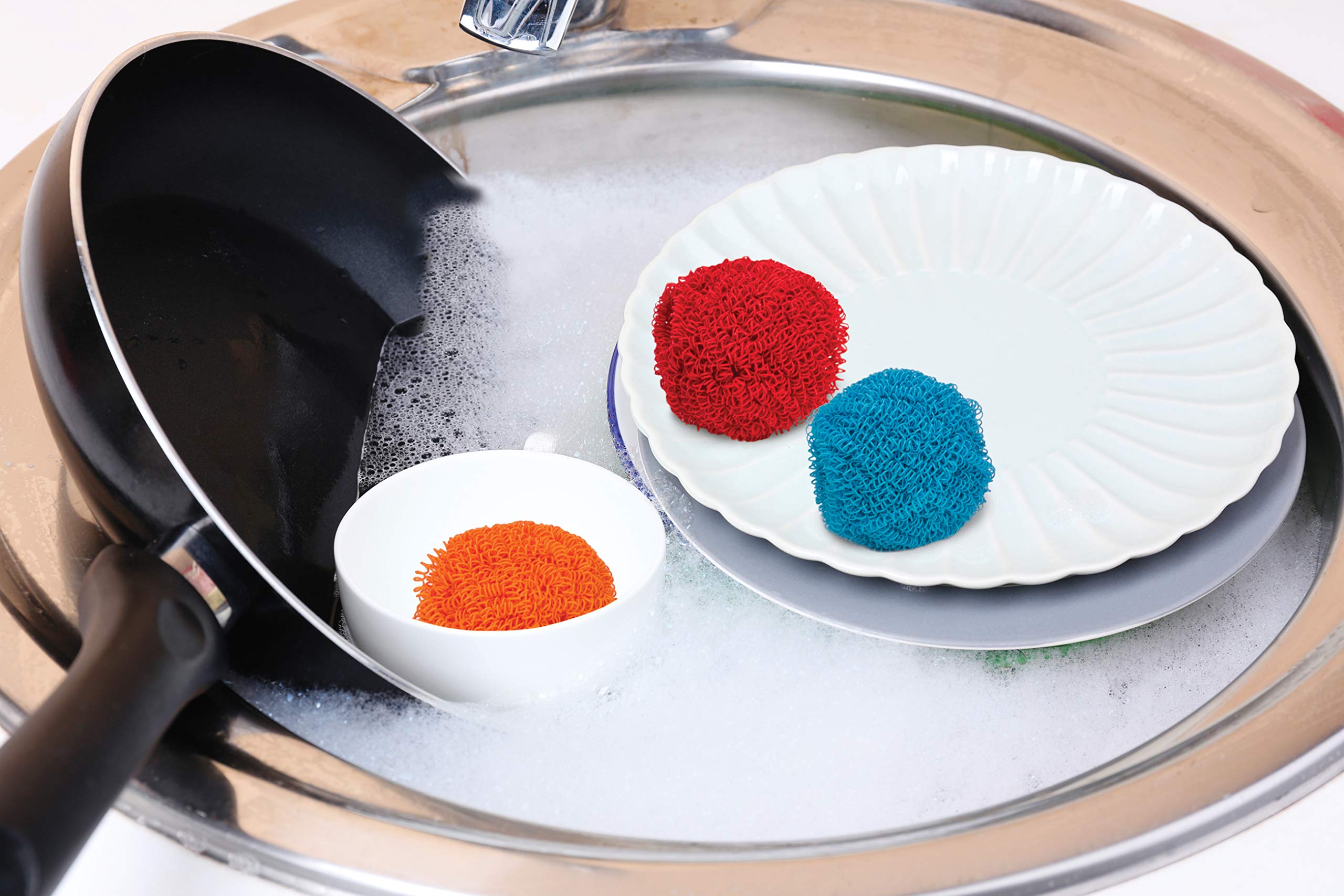 HIC Kitchen Scratch Resistant and Non-Stick Scouring Pad and Dish Scrubbers, Set of 9 - Image 3