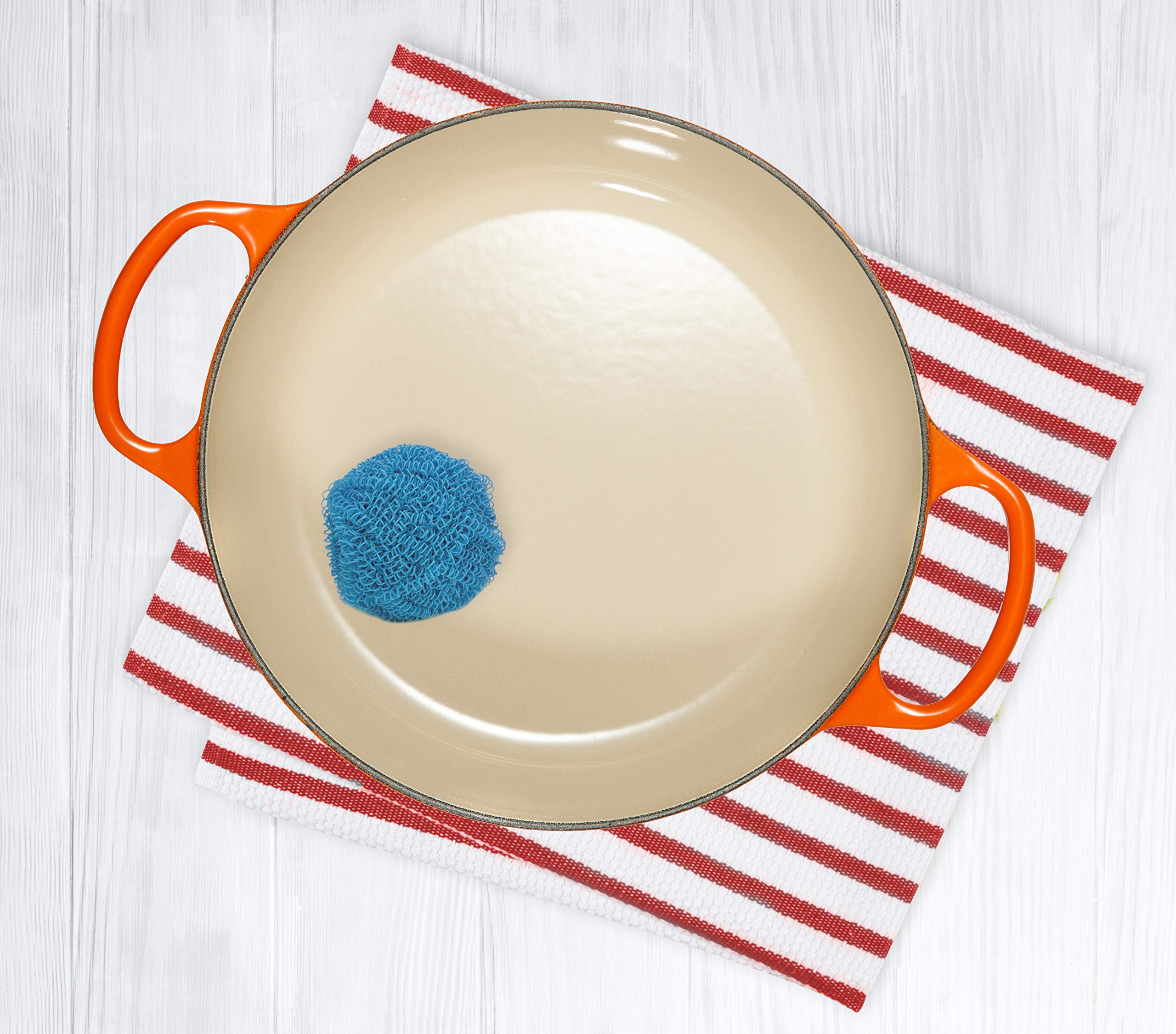 HIC Kitchen Scratch Resistant and Non-Stick Scouring Pad and Dish Scrubbers, Set of 9 - Image 4