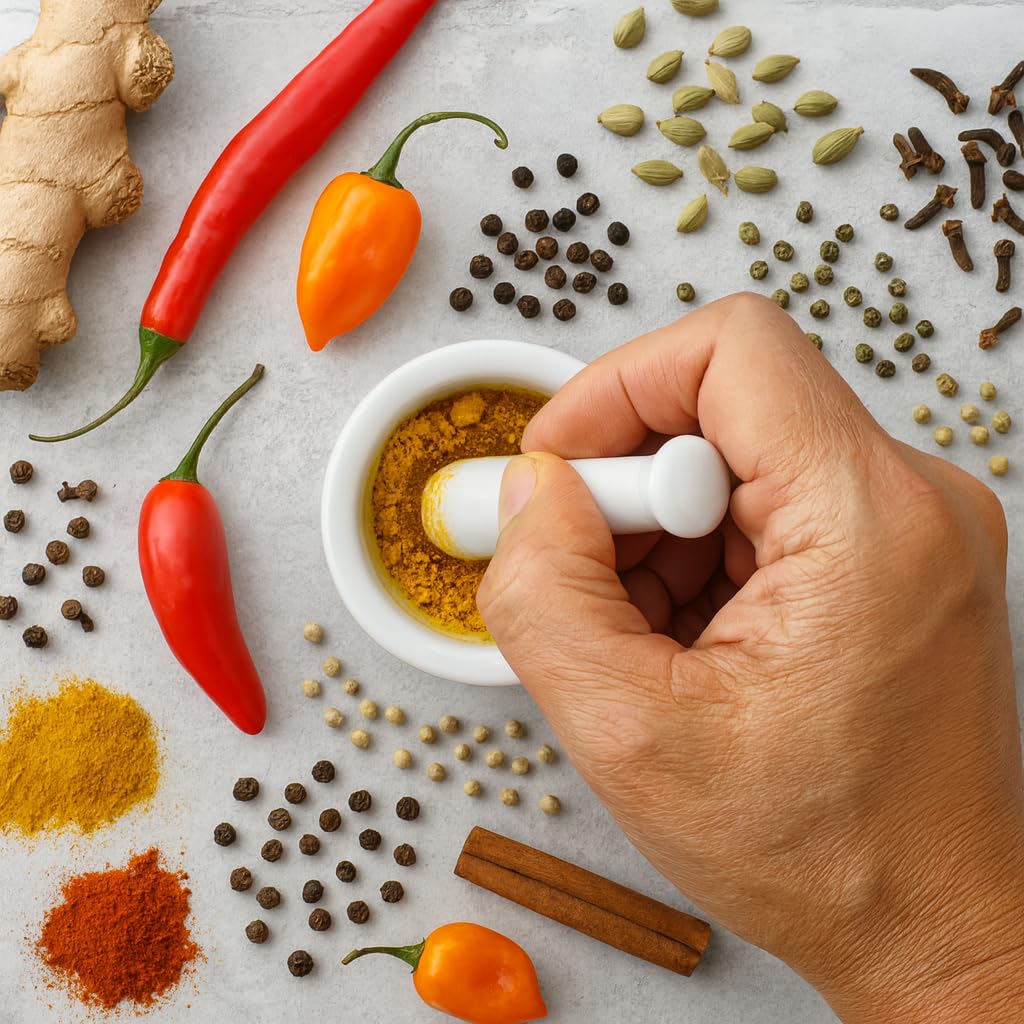 HIC Kitchen Small Mortar and Pestle Set, Fine Porcelain, 2.75-Inch, Spice Herb Grinder, Pill Crusher, Nut Butter Maker - Image 3