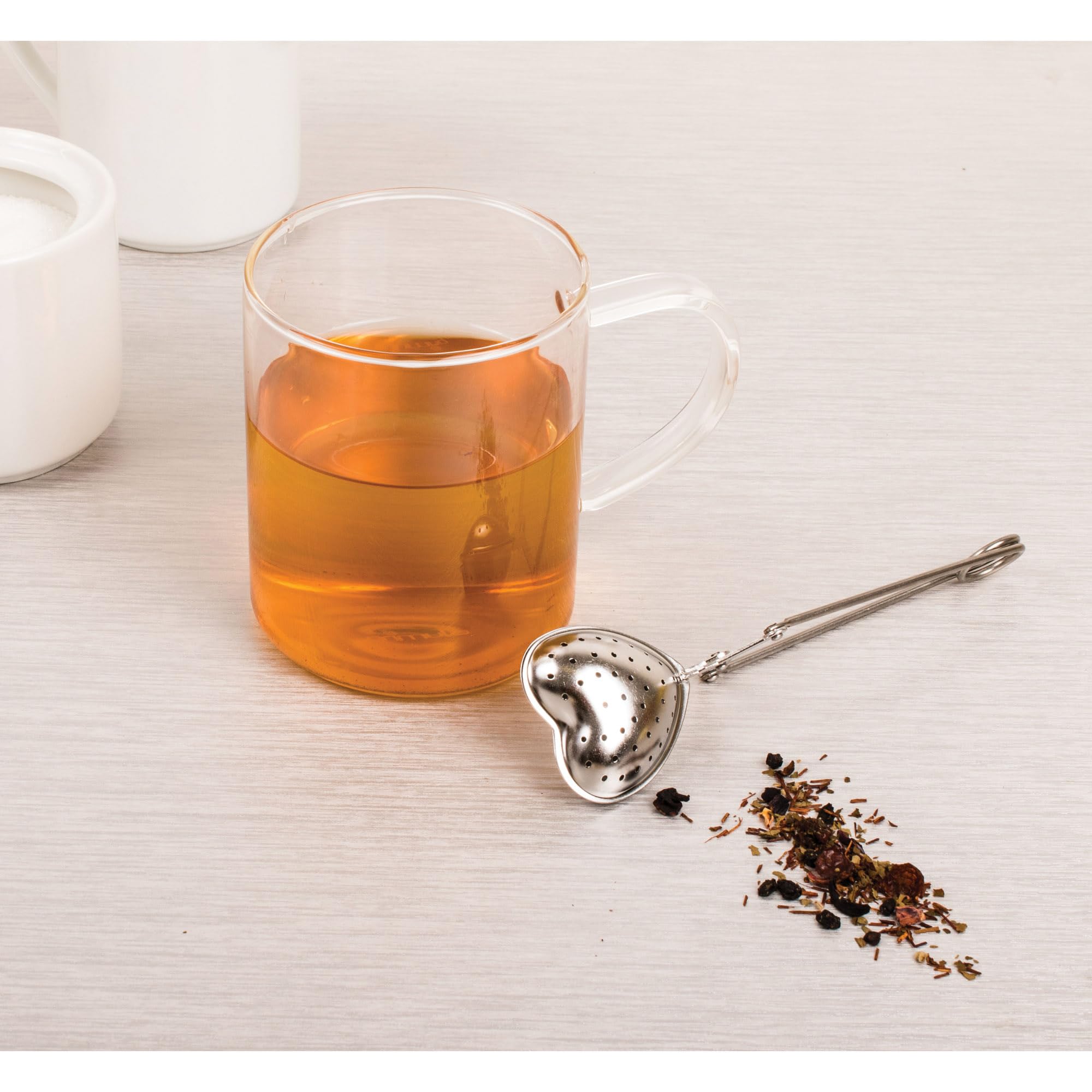 HIC Kitchen Snap Tea Infuser, Heart-Shaped, 18/8 Stainless Steel, For Loose Leaf Tea and Mulling Spices - Image 4
