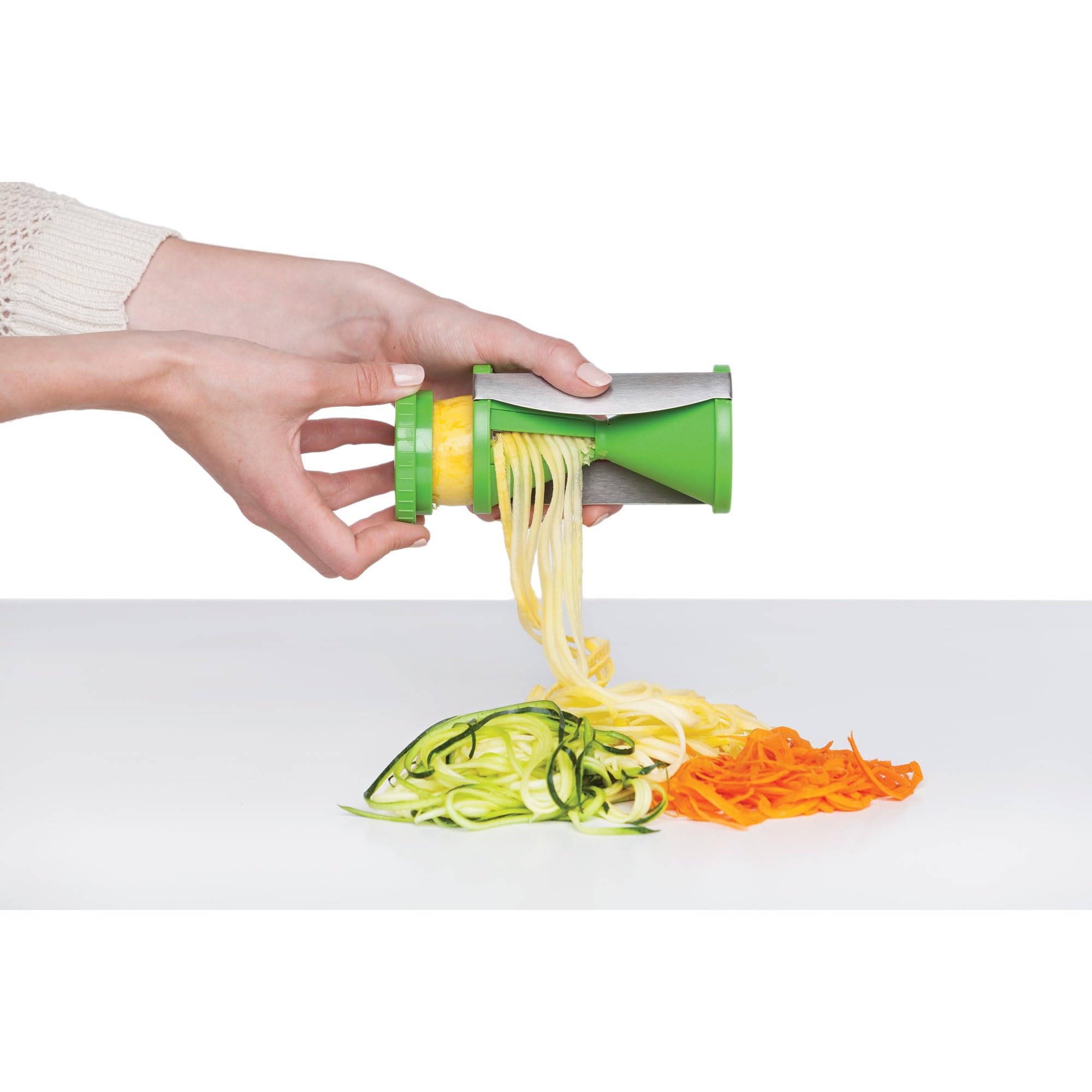 HIC Kitchen Spiral Vegetable Slicer, 18/8 Stainless Steel Blades, Set of 2 - Image 3