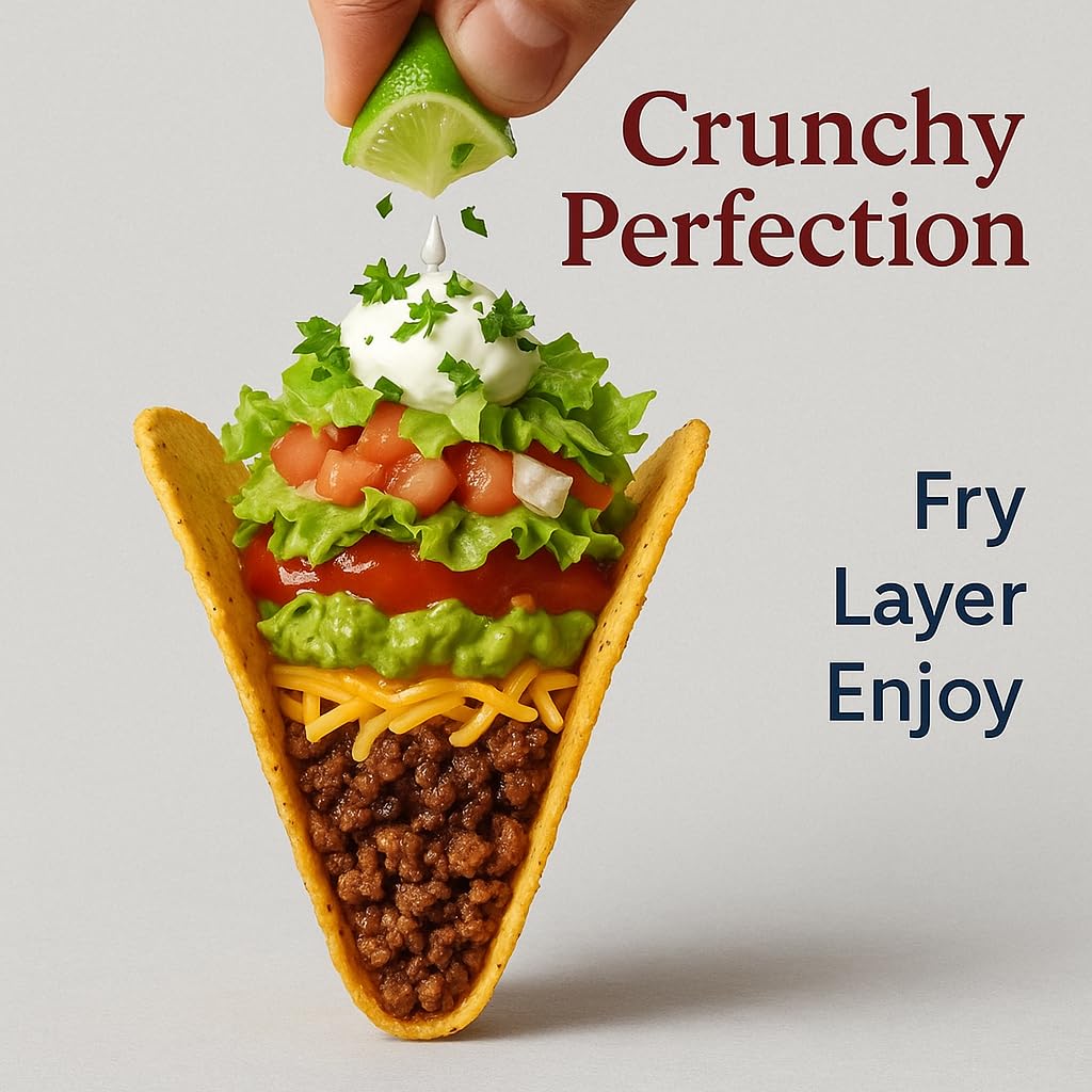 HIC Kitchen Taco Making Tools, Taco Shell Tongs, Steel, Stay-Cool Handle, For Frying Homemade Crispy Shells For Tacos, Appetizers, Dips, And Desserts - Image 3