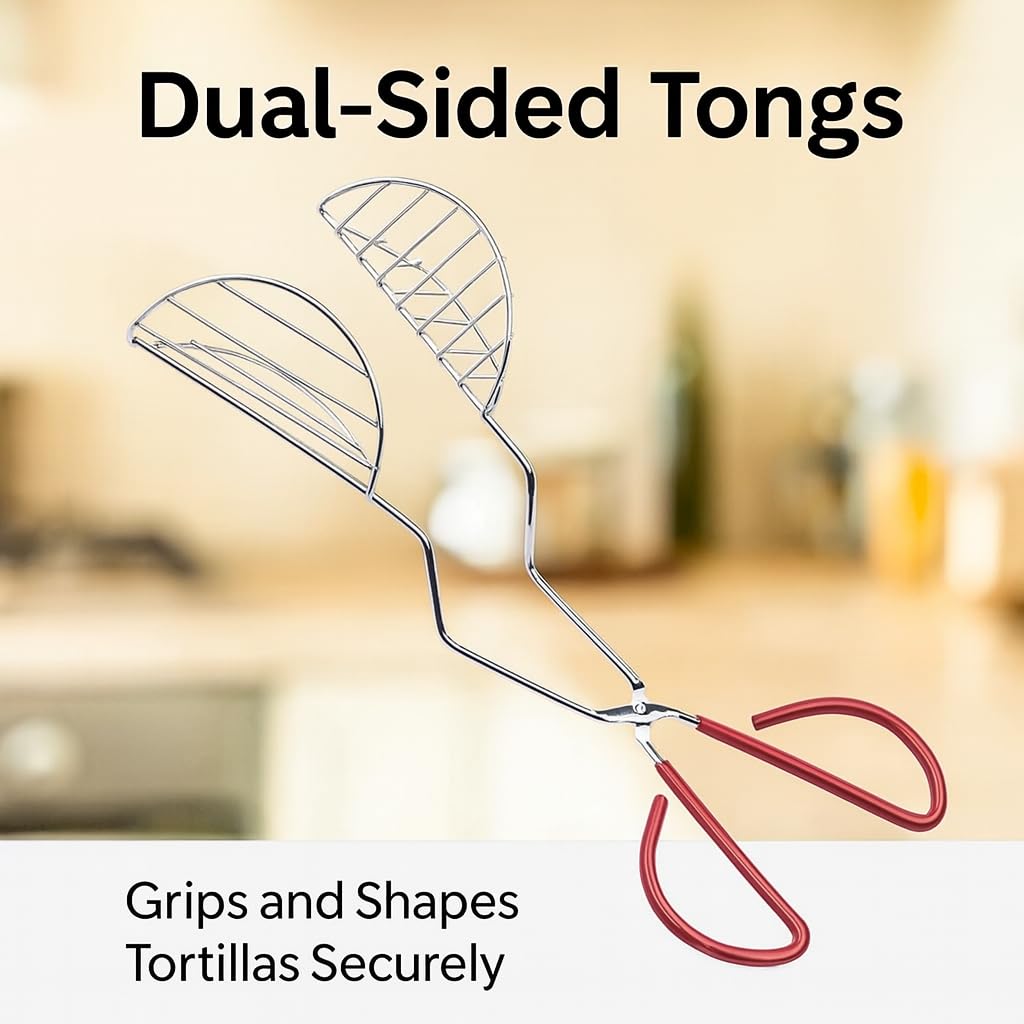 HIC Kitchen Taco Making Tools, Taco Shell Tongs, Steel, Stay-Cool Handle, For Frying Homemade Crispy Shells For Tacos, Appetizers, Dips, And Desserts - Image 4